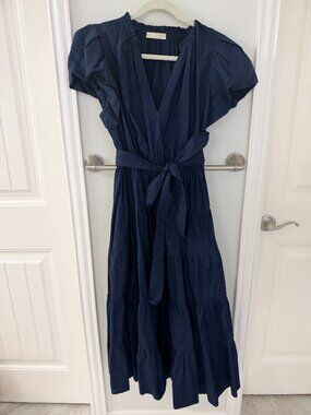 Navy Ulla Johnson V-Neck Dress